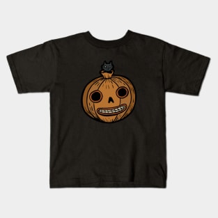 Pumpkin and cat Kids T-Shirt